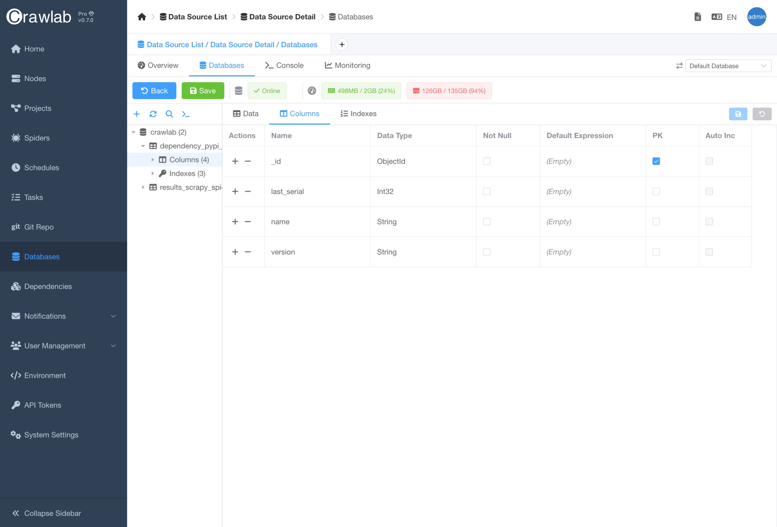 Update Database Schema
